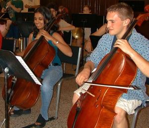 Cellos and Viola Practice at Eastern U.S. Music Camp